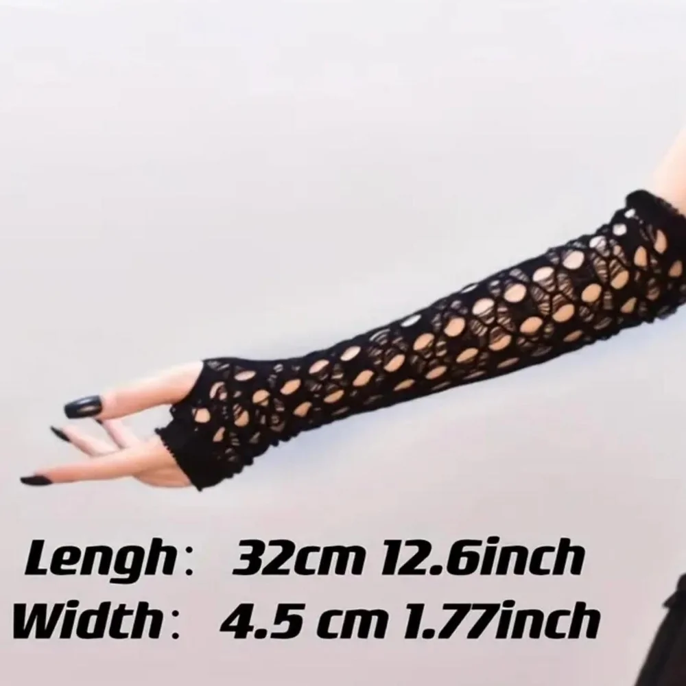 Black Hollow Out, Elegant Decorative Arm Cover, Leisure Style Fingerless Sleeves